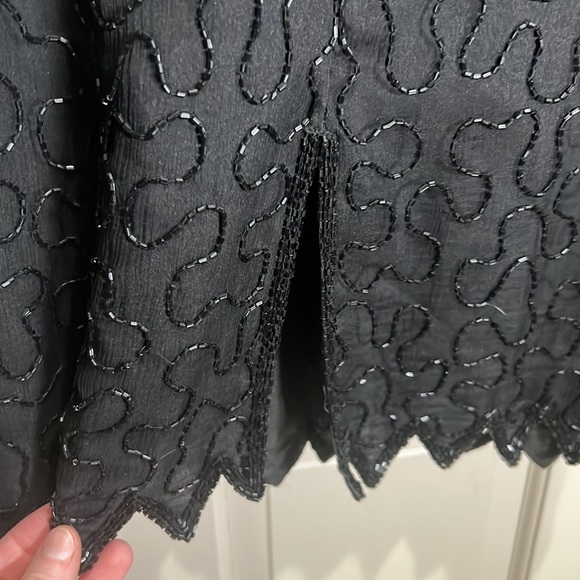 VINTAGE SILK LAURENCE KAZAR NEW YORK SEQUIN DRESS-SIZE SMALL - Picture 7 of 14